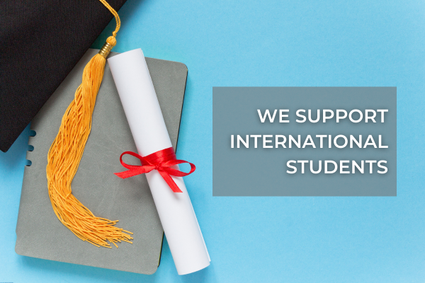 WE SUPPORT  INTERNATIONAL STUDENTS